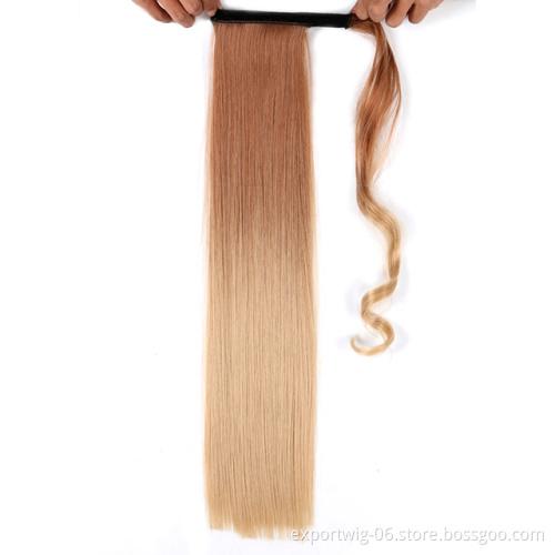 Ponytail Synthetic Hair Extensions Attachment Hair 22 Inch Braid Hair  Crochet Fiber Clip in Ponytail